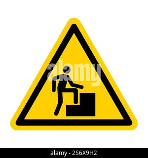 Caution Step Up Sign On White Background Stock Vector