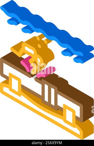 underwater welding isometric icon vector. underwater welding sign. isolated symbol illustration. underwater welding isometric icon vector illustration Stock Vector
