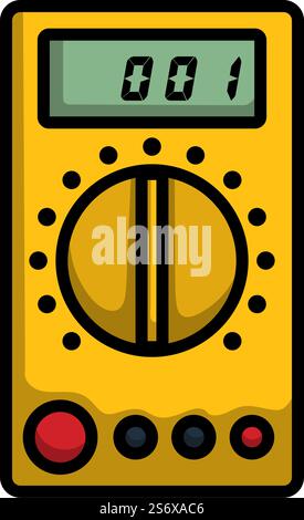 Multimeter Icon. Editable Bold Outline With Color Fill Design. Vector Illustration. Stock Vector