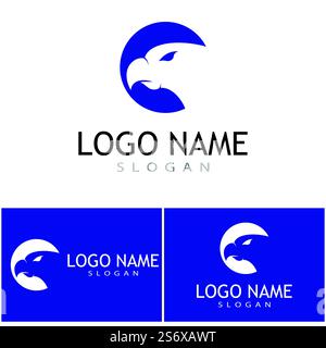 Falcon eagle birdWave Logo Template vector symbol Stock Vector