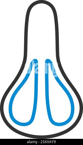 Bike Seat Icon Top View. Editable Bold Outline With Color Fill Design. Vector Illustration. Stock Vector