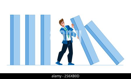 business problem vector. man solution, businessman stress, work offiice person, corporate strategy business problem character. people flat cartoon illustration. business problem vector Stock Vector