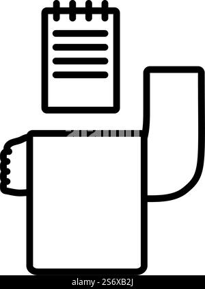 Waiter Take Oder Icon. Bold outline design with editable stroke width. Vector Illustration. Stock Vector