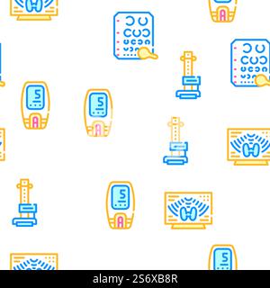 Medical Checkup Health Vector Seamless Pattern Color Line Illustration. Medical Checkup Health Vector Seamless Pattern Stock Vector