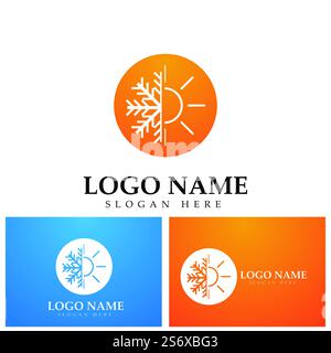 Hot and cold icon graphic design template Stock Vector