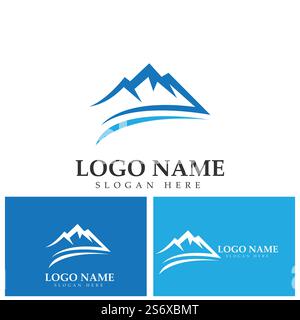 Black and blue mountain logo design template Stock Vector