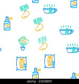 Mango Tropical Fruit Vector Seamless Pattern Color Line Illustration. Mango Tropical Fruit Vector Seamless Pattern Stock Vector
