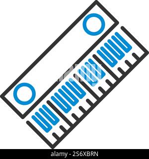 Piano Keyboard Icon. Editable Bold Outline With Color Fill Design. Vector Illustration. Stock Vector