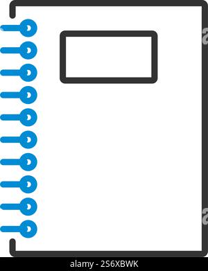 Exercise Book With Pen Icon. Editable Bold Outline With Color Fill Design. Vector Illustration. Stock Vector