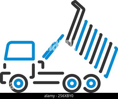 Icon Of Tipper. Editable Bold Outline With Color Fill Design. Vector Illustration. Stock Vector