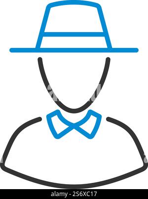 Cricket Umpire Icon. Editable Bold Outline With Color Fill Design. Vector Illustration. Stock Vector