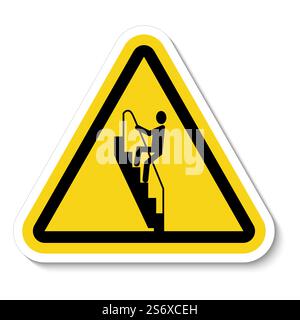 Caution Walk Down Stairs Backwards Sign Stock Vector