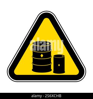 Chemical Drums Black Icon White Background Stock Vector