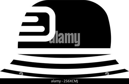 panama hat glyph icon vector. panama hat sign. isolated symbol illustration. panama hat glyph icon vector illustration Stock Vector