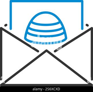 Envelop With Easter Egg Icon. Editable Bold Outline With Color Fill Design. Vector Illustration. Stock Vector