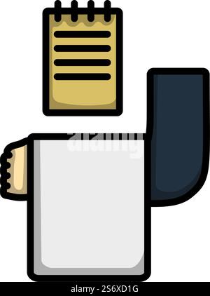 Waiter Take Oder Icon. Editable Bold Outline With Color Fill Design. Vector Illustration. Stock Vector