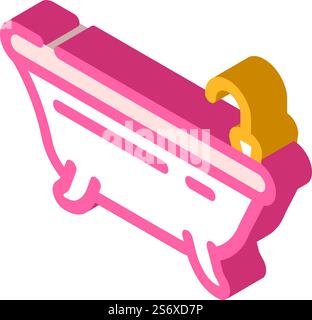 bath or shower isometric icon vector. bath or shower sign. isolated symbol illustration. bath or shower isometric icon vector illustration Stock Vector