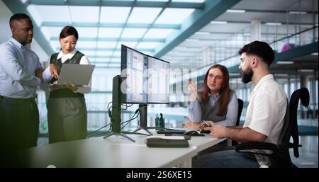 Online Digital E Invoice Statement On Computer Stock Photo