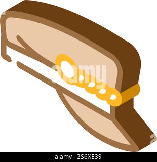 cap hat isometric icon vector. cap hat sign. isolated symbol illustration. cap hat isometric icon vector illustration Stock Vector