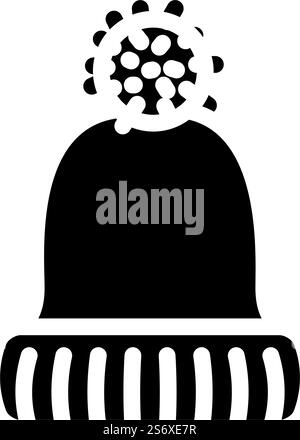 hat with bomb glyph icon vector. hat with bomb sign. isolated symbol illustration. hat with bomb glyph icon vector illustration Stock Vector