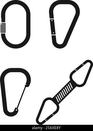 Climbing equipment icon set vector flat design template Stock Vector