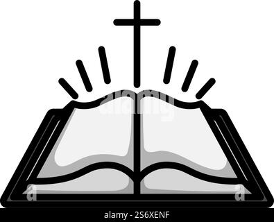 Holly Bible Icon. Editable Bold Outline With Color Fill Design. Vector Illustration. Stock Vector