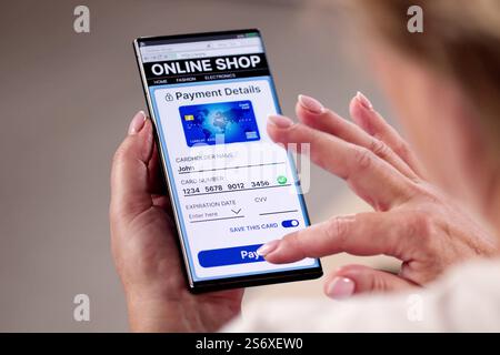Online Ecommerce Shopping Checkout On Mobile Phone Stock Photo