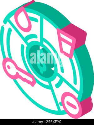 expense tracking isometric icon vector. expense tracking sign. isolated symbol illustration. expense tracking isometric icon vector illustration Stock Vector