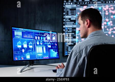 AI Industrial Automation Dashboard. Industrial Artificial Intelligence Stock Photo