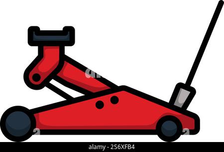 Hydraulic Jack Icon. Editable Bold Outline With Color Fill Design. Vector Illustration. Stock Vector
