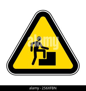 Caution Step Up Sign On White Background Stock Vector