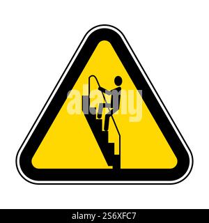 Caution Walk Down Stairs Backwards Sign Stock Vector
