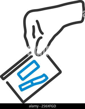 Hand Holding Evidence Pocket Icon. Editable Bold Outline With Color Fill Design. Vector Illustration. Stock Vector