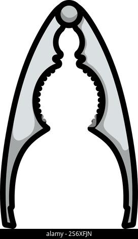 Nutcracker Pliers Icon. Editable Bold Outline With Color Fill Design. Vector Illustration. Stock Vector