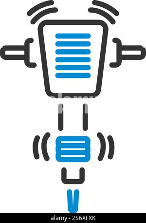 Icon Of Construction Jackhammer. Editable Bold Outline With Color Fill Design. Vector Illustration. Stock Vector