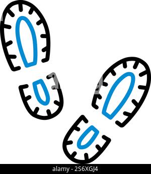 Boot Print Icon. Editable Bold Outline With Color Fill Design. Vector Illustration. Stock Vector