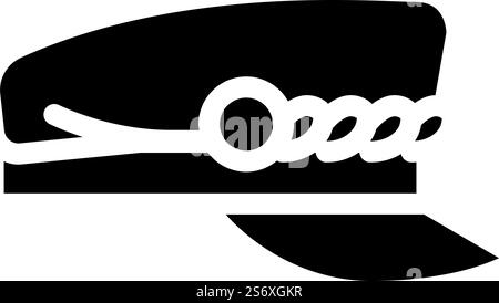 cap hat glyph icon vector. cap hat sign. isolated symbol illustration. cap hat glyph icon vector illustration Stock Vector