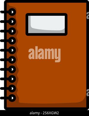 Exercise Book With Pen Icon. Editable Bold Outline With Color Fill Design. Vector Illustration. Stock Vector