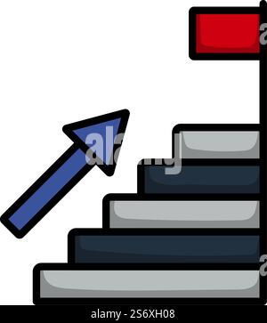 Ladder To Aim Icon. Editable Bold Outline With Color Fill Design. Vector Illustration. Stock Vector