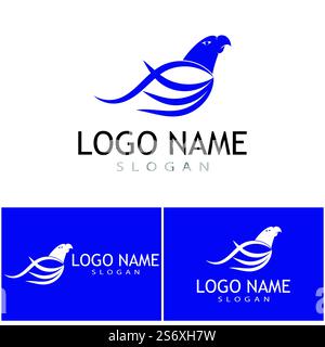 Falcon eagle birdWave Logo Template vector symbol Stock Vector
