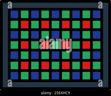 Icon Of Photo Camera Sensor. Editable Bold Outline With Color Fill Design. Vector Illustration. Stock Vector