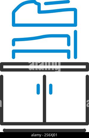 Copying Machine Icon. Editable Bold Outline With Color Fill Design. Vector Illustration. Stock Vector