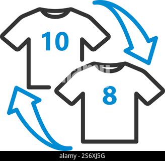 Icon Of Football Replace. Editable Bold Outline With Color Fill Design. Vector Illustration. Stock Vector