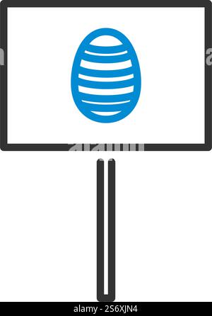 Easter Pointer With Egg Icon. Editable Bold Outline With Color Fill Design. Vector Illustration. Stock Vector