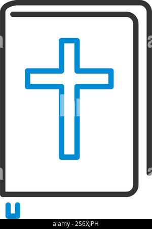 Holly Bible Icon. Editable Bold Outline With Color Fill Design. Vector Illustration. Stock Vector
