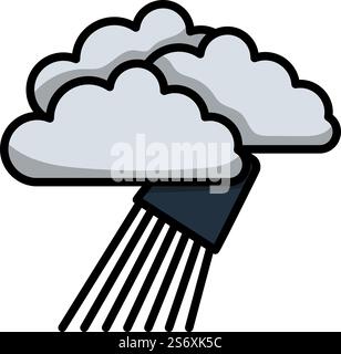 Rainfall Like From Bucket Icon. Editable Bold Outline With Color Fill Design. Vector Illustration. Stock Vector