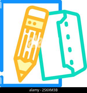 email copywriting color icon vector. email copywriting sign. isolated symbol illustration. email copywriting color icon vector illustration Stock Vector