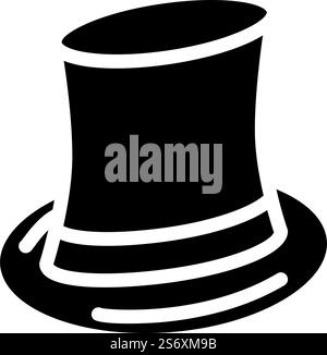 cylinder hat glyph icon vector. cylinder hat sign. isolated symbol illustration. cylinder hat glyph icon vector illustration Stock Vector