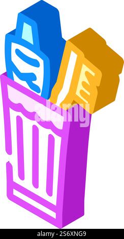 brush your teeth isometric icon vector. brush your teeth sign. isolated symbol illustration. brush your teeth isometric icon vector illustration Stock Vector