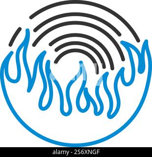 Flame Vinyl Icon. Editable Bold Outline With Color Fill Design. Vector Illustration. Stock Vector
